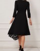 Black Polka Dot Asymmetric Hem Dress