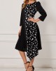 Black Polka Dot Asymmetric Hem Dress