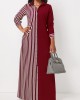 Striped Pocket H Shape Maxi Dress