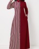 Striped Pocket H Shape Maxi Dress