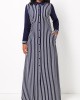 Striped Pocket H Shape Maxi Dress