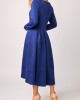 Cross Front Long Sleeve Royal Blue Dress