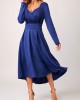 Cross Front Long Sleeve Royal Blue Dress