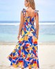 Floral Print Multi Color Tie Shoulder Dress