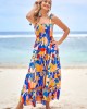 Floral Print Multi Color Tie Shoulder Dress