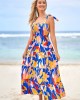 Floral Print Multi Color Tie Shoulder Dress