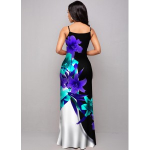 Floral Print Spaghetti Strap Maxi Dress