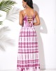 Spaghetti Strap Printed Ladder Cutout Back Maxi Dress