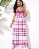 Spaghetti Strap Printed Ladder Cutout Back Maxi Dress