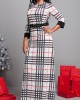 Geometric Print Belted Multi Color Maxi Dress