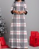 Geometric Print Belted Multi Color Maxi Dress