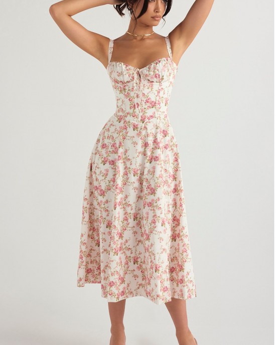 CARMEN PRINT BUSTIER SUNDRESS