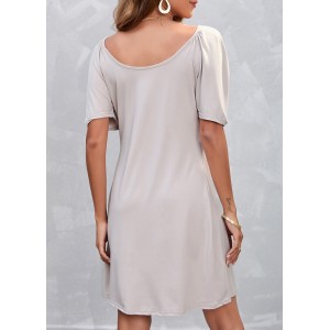 Fold Light Grey Cold Shoulder Dress