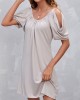 Fold Light Grey Cold Shoulder Dress