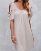 Fold Light Grey Cold Shoulder Dress