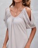 Fold Light Grey Cold Shoulder Dress