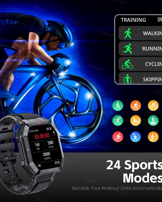 NEKTOM Waterproof Heart Rate Sport Swimming Smart Watch KE1