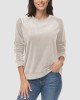 Women's Sweatshirt Crewneck Pullover Casual Long Sleeve Shirts Fleece Warm Velour Sweatshirts