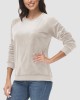 Women's Sweatshirt Crewneck Pullover Casual Long Sleeve Shirts Fleece Warm Velour Sweatshirts