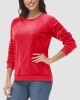 Women's Sweatshirt Crewneck Pullover Casual Long Sleeve Shirts Fleece Warm Velour Sweatshirts