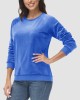 Women's Sweatshirt Crewneck Pullover Casual Long Sleeve Shirts Fleece Warm Velour Sweatshirts