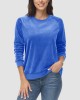 Women's Sweatshirt Crewneck Pullover Casual Long Sleeve Shirts Fleece Warm Velour Sweatshirts