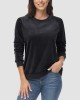 Women's Sweatshirt Crewneck Pullover Casual Long Sleeve Shirts Fleece Warm Velour Sweatshirts