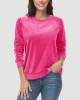 Women's Sweatshirt Crewneck Pullover Casual Long Sleeve Shirts Fleece Warm Velour Sweatshirts