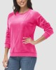 Women's Sweatshirt Crewneck Pullover Casual Long Sleeve Shirts Fleece Warm Velour Sweatshirts