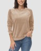 Women's Sweatshirt Crewneck Pullover Casual Long Sleeve Shirts Fleece Warm Velour Sweatshirts