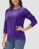 Women's Sweatshirt Crewneck Pullover Casual Long Sleeve Shirts Fleece Warm Velour Sweatshirts