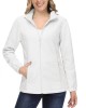 Women's Fleece Jacket Soft Full Zip Warm Long Sleeve with 2 Zipper Pockets Winter Jackets