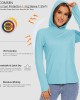 Women's Hoodie Shirts UPF 50+ Sun Protection Long Sleeve UV Shirt Fishing Hiking Athletic Shirts with Thumb Hole