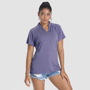 Women's T-Shirt V-Neck Short Sleeve Quick Dry Athletic Tee Shirt