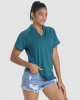 Women's T-Shirt V-Neck Short Sleeve Quick Dry Athletic Tee Shirt