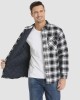 Men's Flannel Shirt Jacket Long Sleeve Quilted Lined Plaid Coat Button Down Thick Outwear for Winter