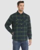 Men's Flannel Shirt Jacket Long Sleeve Quilted Lined Plaid Coat Button Down Thick Outwear for Winter