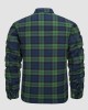 Men's Flannel Shirt Jacket Long Sleeve Quilted Lined Plaid Coat Button Down Thick Outwear for Winter