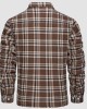 Men's Sherpa Shirt Fleece Lined Flannel Shirt Jacket with 3 Pockets Casual Plaid Button Down Winter Coat