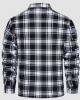 Men's Sherpa Shirt Fleece Lined Flannel Shirt Jacket with 3 Pockets Casual Plaid Button Down Winter Coat