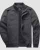 Men's Casual Jacket Lightweight Tactical Cargo Jackets Stand Collar Combat Jacket