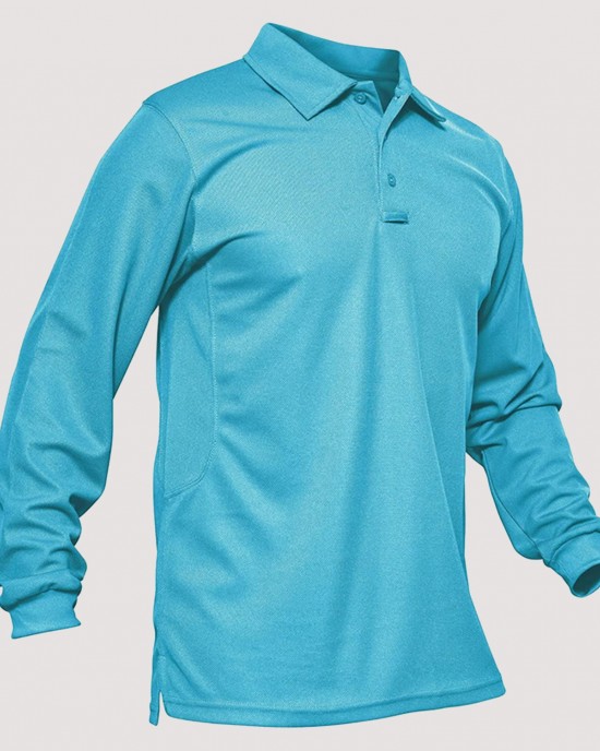 Men's Sport Long Sleeve Polo Quick Dry Performance  Breathable Comfortable Jersey Golf Tennis Shirt