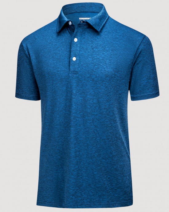 Men's Golf Polo T-Shirts with Buttons Moisture Wicking Sports Shirts