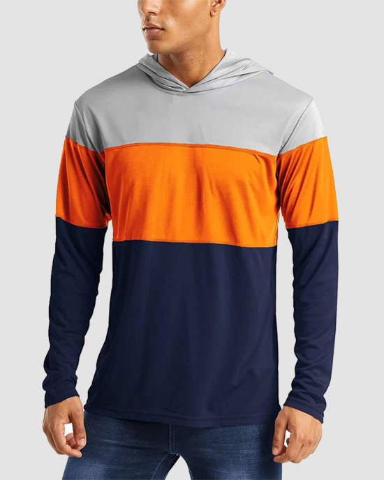 Men's UPF50+ Breathable Long Sleeve Shirts Outdoor Quick Dry Sports Hoodie