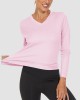 Women's Long Sleeve Shirts UPF 50+ Sun Protection T Shirts V Neck Hiking Shirt Running Workout Performance Tee