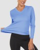 Women's Long Sleeve Shirts UPF 50+ Sun Protection T Shirts V Neck Hiking Shirt Running Workout Performance Tee