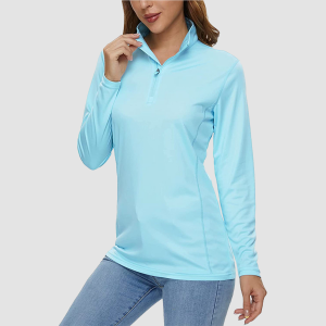 Women UPF 50+ Sun Protection Half Zip Quick Dry Shirt