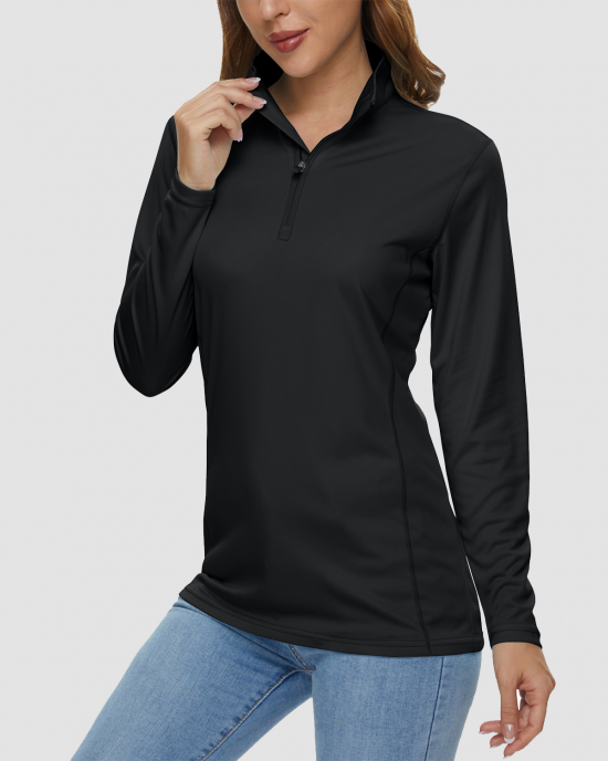 Women UPF 50+ Sun Protection Half Zip Quick Dry Shirt