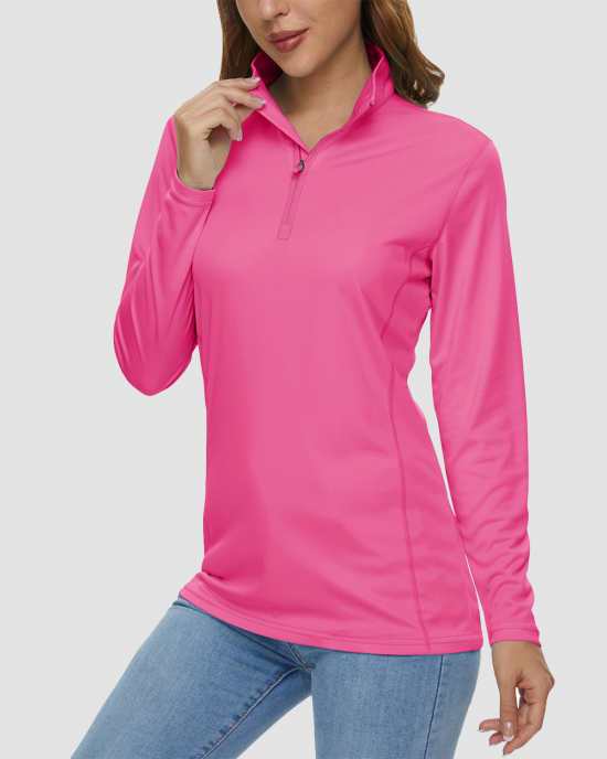 Women UPF 50+ Sun Protection Half Zip Quick Dry Shirt