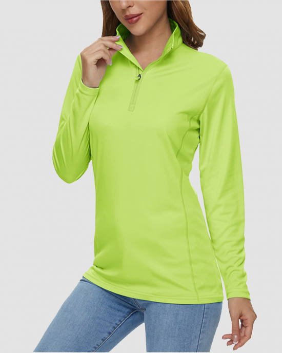 Women UPF 50+ Sun Protection Half Zip Quick Dry Shirt